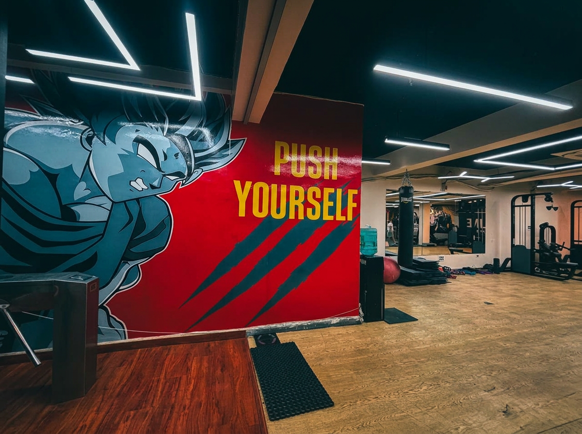 Chalked grip on barbell